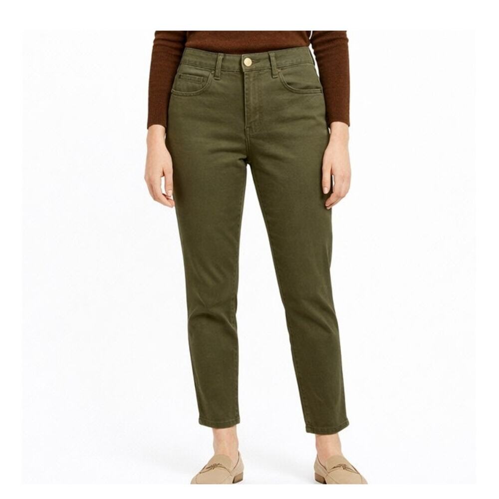 Loft Skinny Ankle Pants Olive Green Sateen 27 (4)